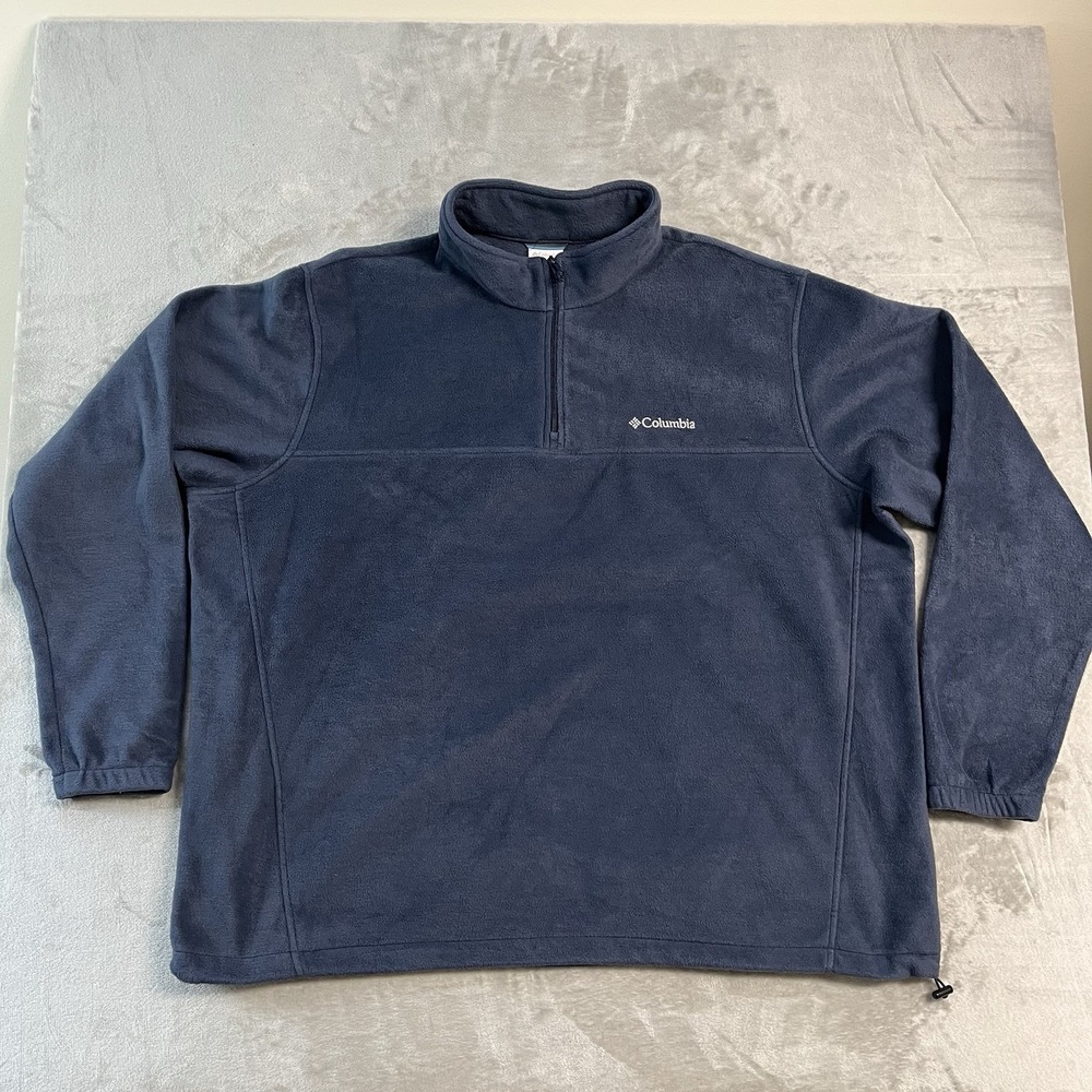 Columbia Sportswear 1/4 Zip Fleece Pullover Jacket Mens 4XT Blue Big Tall Hiking